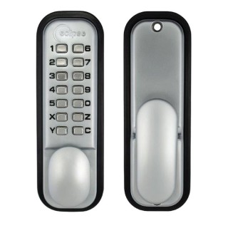 Eclipse 70249 ED15 Push Button Digital Lock with Holdback Silver