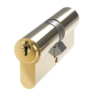 Mila Pro-linea 6 Pin Double Euro Cylinder 35/35 Polished Brass
