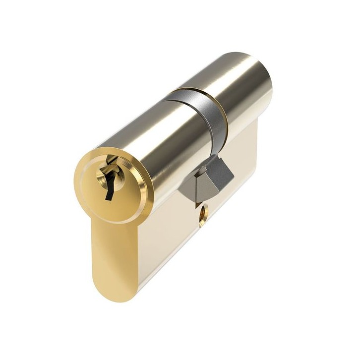 Mila Pro-linea 6 Pin Double Euro Cylinder 35/35 Polished Brass