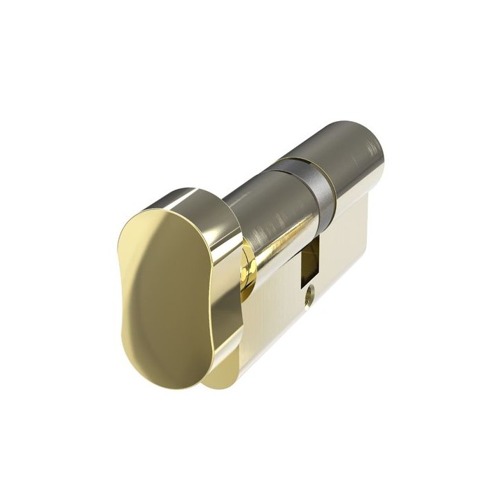 Mila Prolinea Knob Cylinder 35/35 Polished Brass Anti-drill