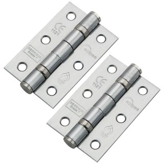 Eclipse 14101 Mild Steel Ball Bearing Hinge Grade 7 Satin Chrome 76 x 51 x 2mm 2 Pack