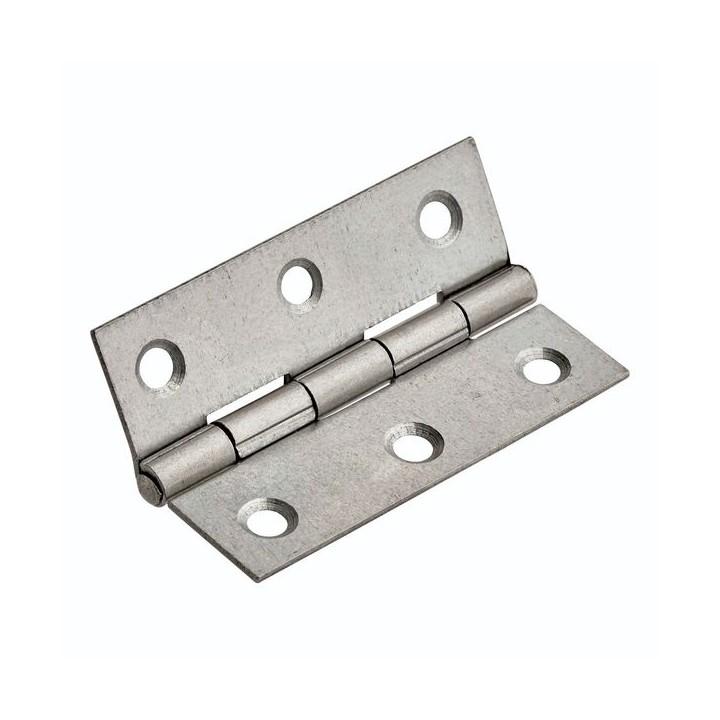 4Trade Butt Hinges Fixed Pin Self Colour 75mm Pack of 2