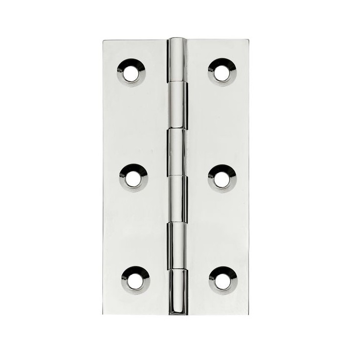 4Trade Polished Chrome Solid Drawn (Brass) Butt Hinge 76mm Pack of 2