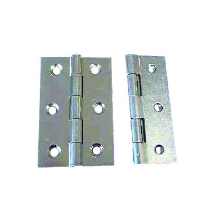 4Trade Butt Hinges Fixed Pin Zinc Plated 75mm Pack of 2