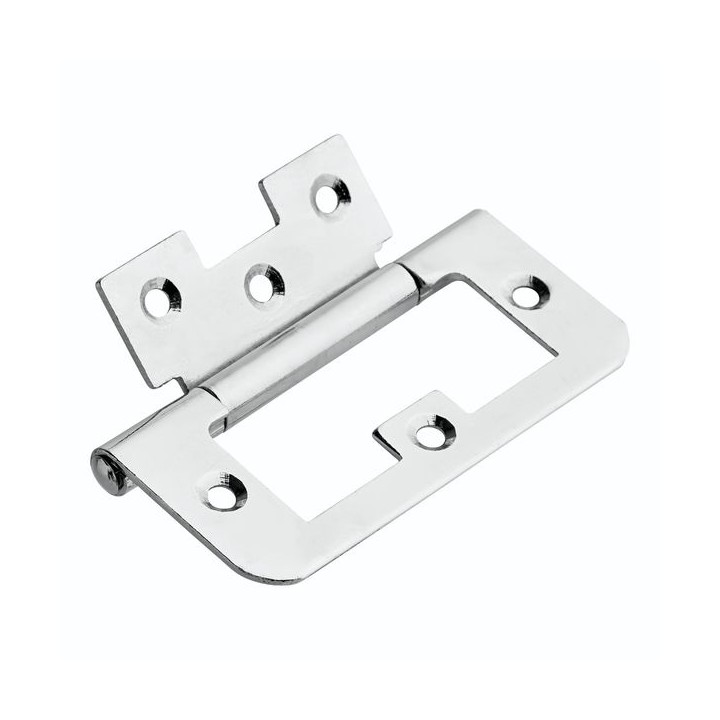 4Trade Hinges Flush Zinc Plated 75mm Pack of 2