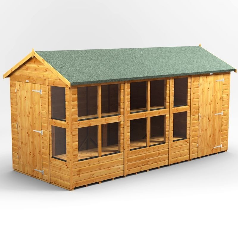 14 x 6 Power Apex Potting Shed With 4ft Side Store