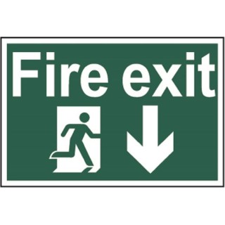 Spectrum Regular Size Fire Exit Man Running Arrow Down Sign
