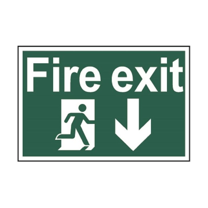 Spectrum Regular Size Fire Exit Man Running Arrow Down Sign