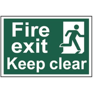 Spectrum Regular Size Fire Exit Keep Clear Sign