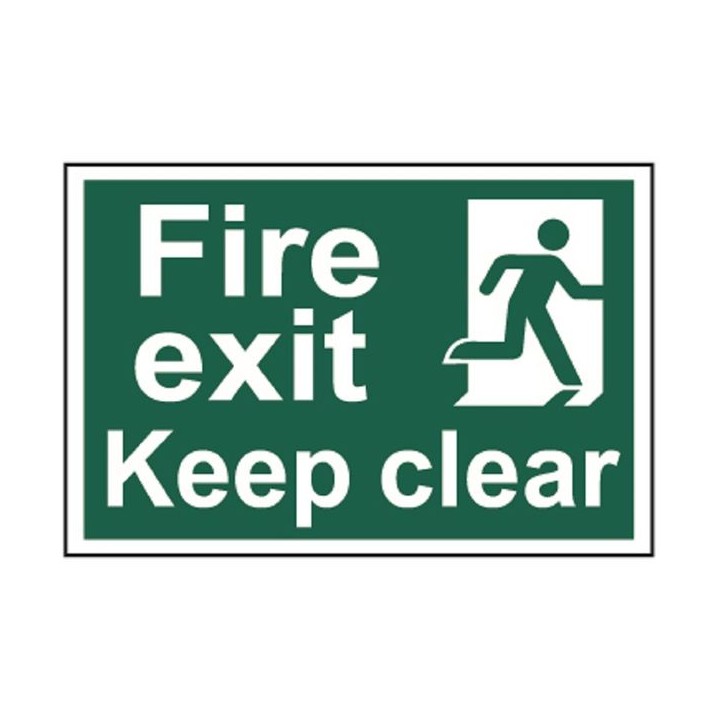 Spectrum Regular Size Fire Exit Keep Clear Sign