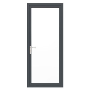 Aston Aluminium Single Door Frame Unglazed 60 x 2100 x 900mm - Black