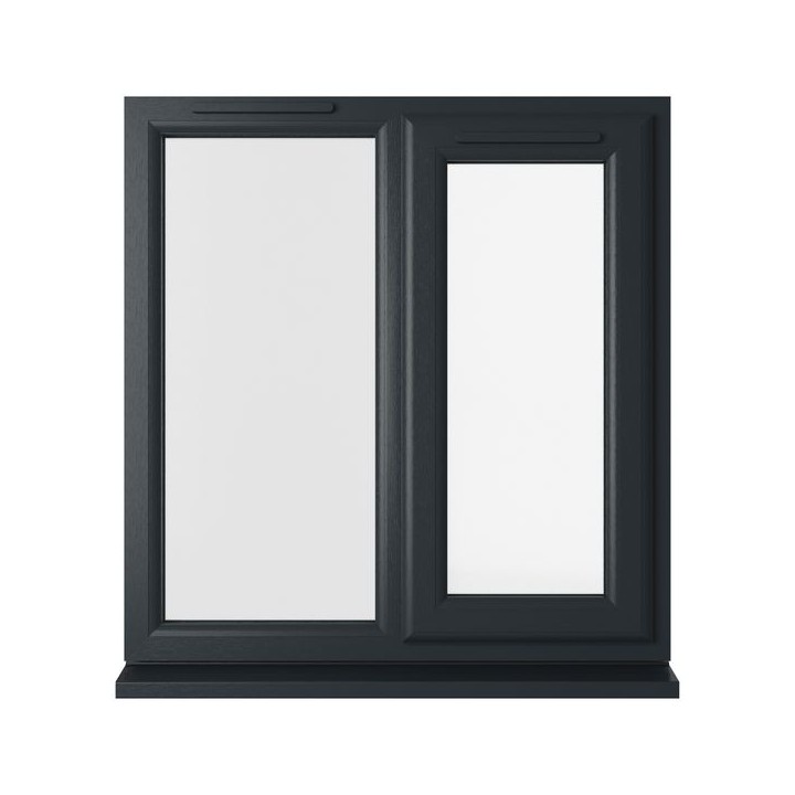 Crystal Double Glazed uPVC Grey/White Window Right Hung 905mm x 965mm Clear