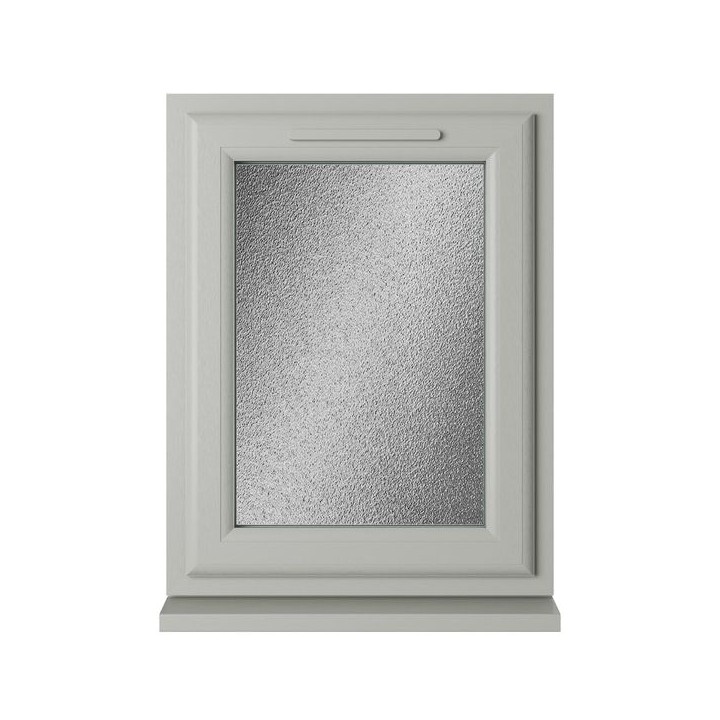 Crystal Triple Glazed uPVC Window Agate/White Right Hung 610mm x 820mm Obscure