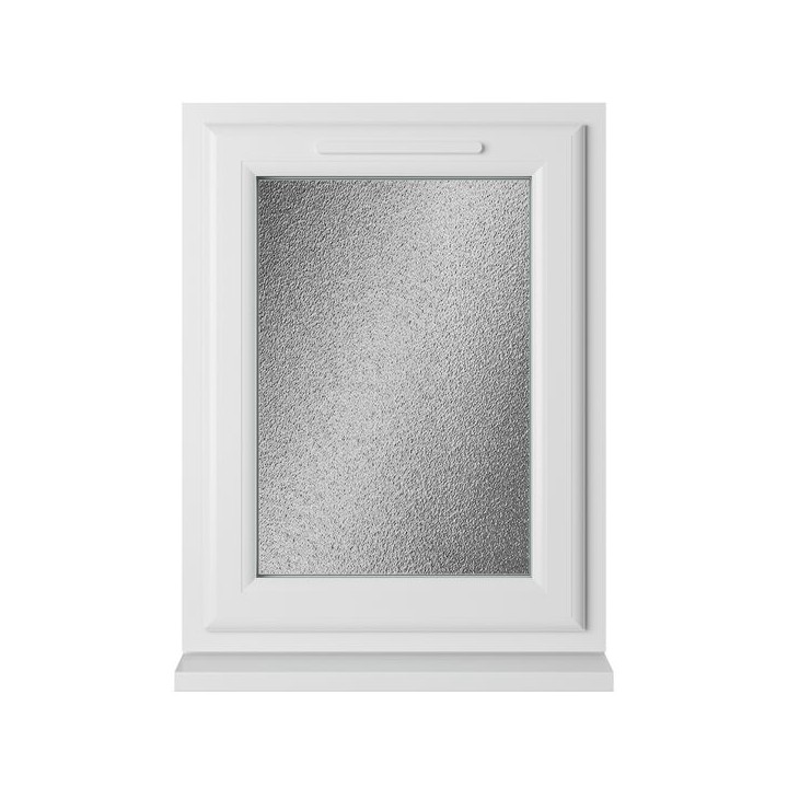 Crystal Double Glazed uPVC Window White Left Hung 610mm x 965mm Obscure