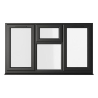 Crystal Triple Glazed uPVC Window Black/White Left & Right Hung 1770mm x 1040mm Clear