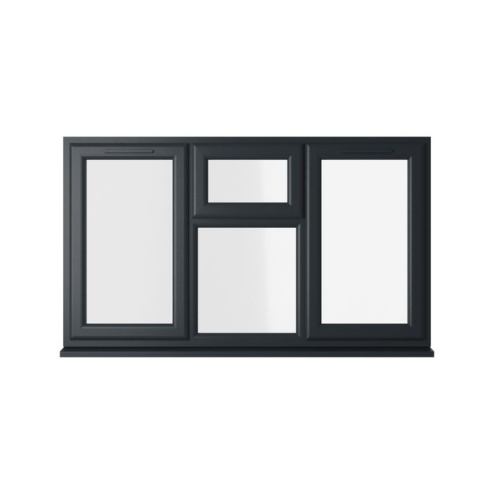 Crystal Double Glazed uPVC Grey/White Window Top