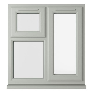 Crystal Double Glazed uPVC Window Agate/White Right Hung 965mm x 905mm Clear