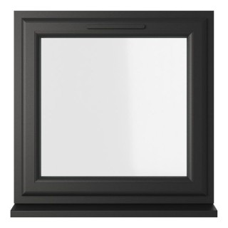 Crystal Triple Glazed uPVC Window Black/White Top Hung 610mm x 610mm Clear