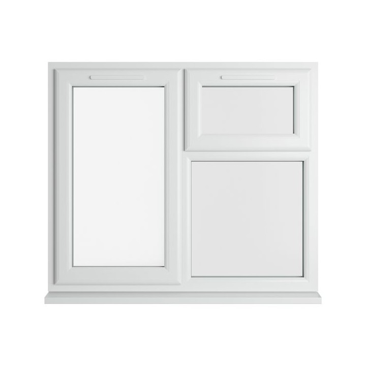 Crystal Double Glazed uPVC Window White Top & Left Hung 1190mm x 1040mm Clear