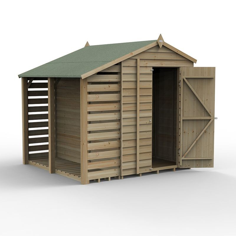 4LIFE Apex Shed 5 x 7 - Single Door - No Windows - with LEAN-TO Installation