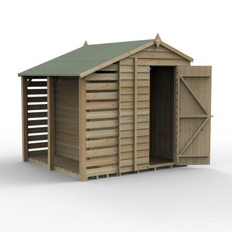 4LIFE Apex Shed 5 x 7 - Single Door - No Windows - with LEAN-TO Installation