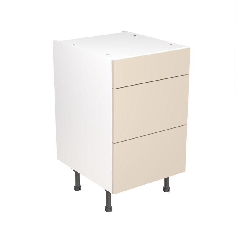 Flatpack Three Drawer Base Unit Ultra Matt Cashmere Slab 500mm - FKKF0641
