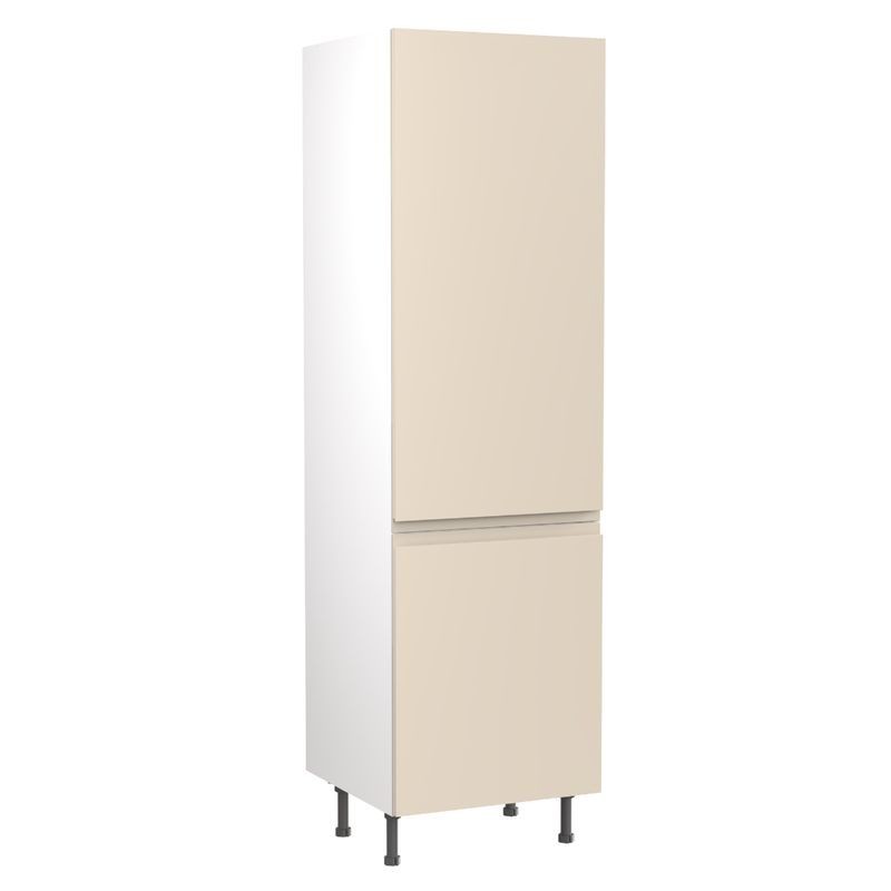 Flatpack 70 30 Fridge Freezer Tower J-PULL Ultra Matt Cashmere 600mm