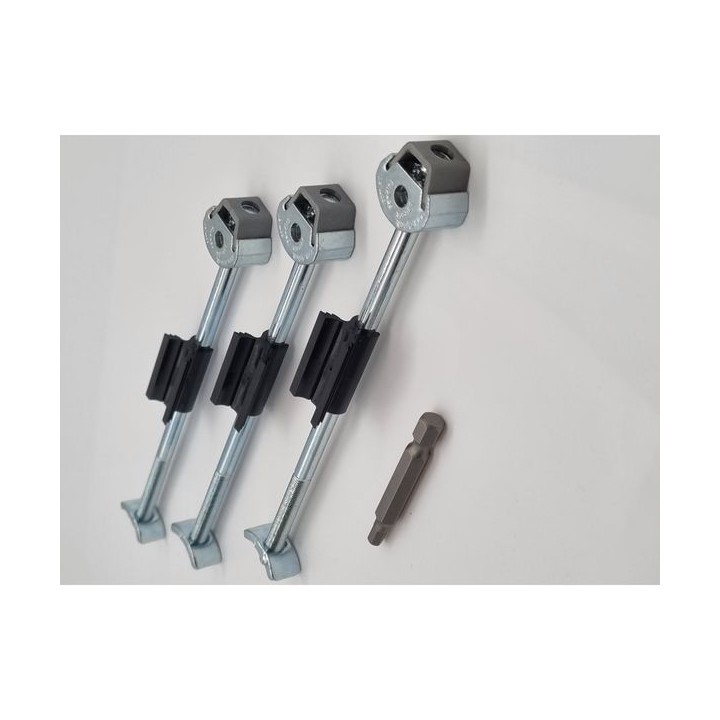 Zipbolt PPQT10.858ZIPCLIP Worktop Connectors for 22mm Worktops 164mm Zinc Plated 3 Pack