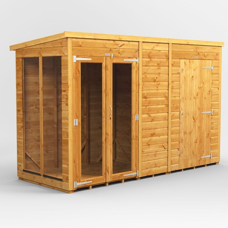 10 x 4 Power Pent Summerhouse With 4ft Side Store 10 x 4 Power Pent Summerhouse With 4ft Side Store