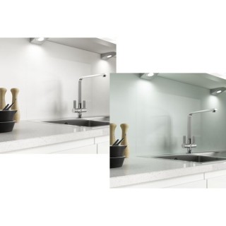 Alusplash 900 X 800mm Double Sided Splashback Ice White and Ocean Wave