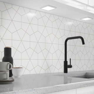 Wilsonart Alloy High Rise Splashback Geometry White 3050 x 750 x 4mm