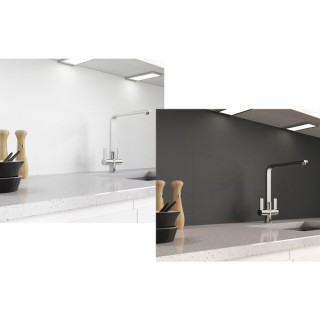 Alusplash 900 X 800mm Double Sided Splashback Iceberg White and Lava Stone