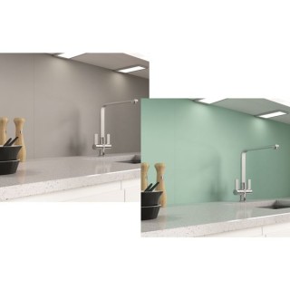 Alusplash 3050 X 610mm Double Sided Splashback Green Mist and Smoked Ember