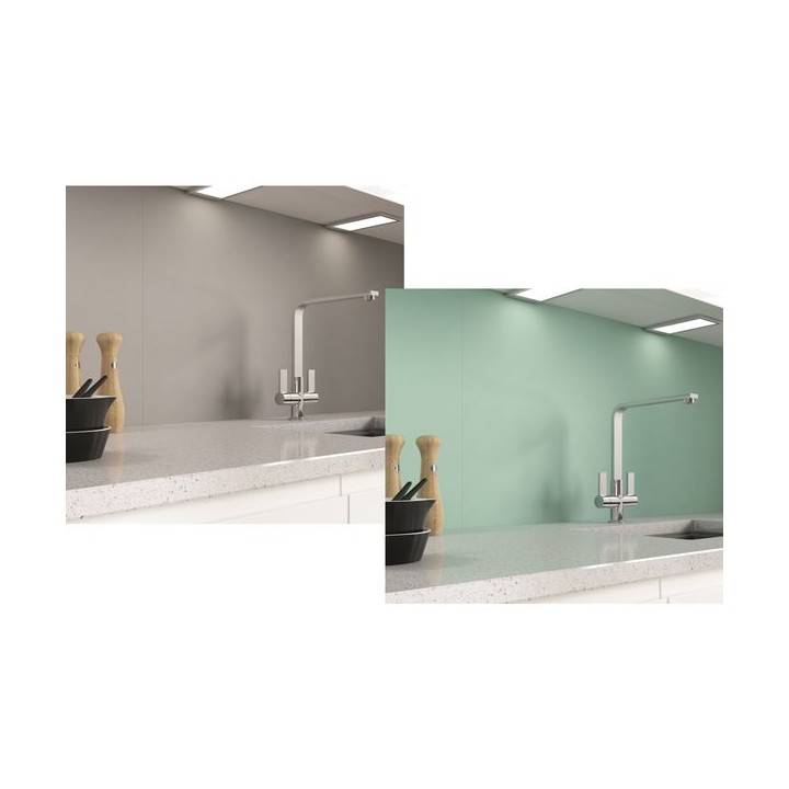 Alusplash 3050 X 610mm Double Sided Splashback Green Mist and Smoked Ember