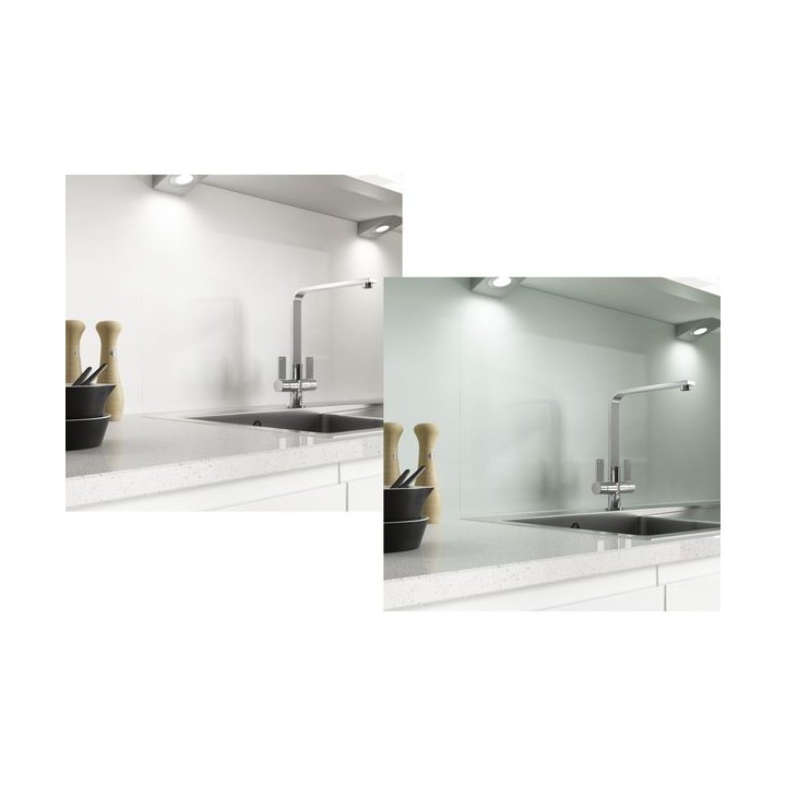 Alusplash 3050 X 610mm Double Sided Splashback Ice White and Ocean Wave