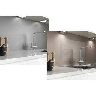 Alusplash 3050 X 610mm Double Sided Splashback Brushed Steel and Latte