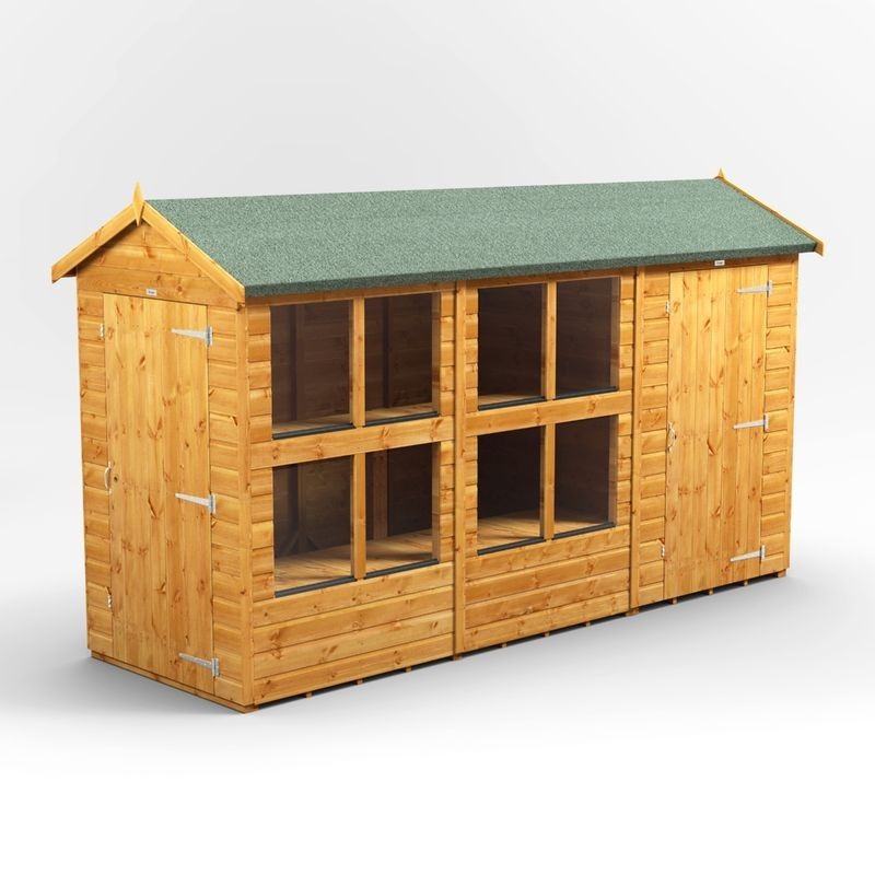 12 x 4 Power Apex Potting Shed With 4ft Side Store 12 x 4 Power Apex Potting Shed With 4ft Side Store