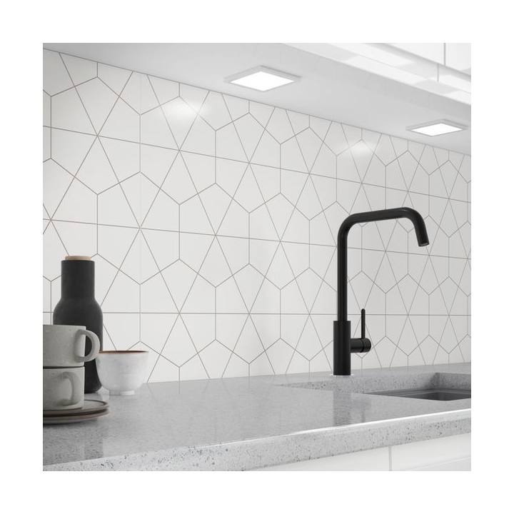 Wilsonart Alloy Wide Hob Panel Geometry White 900 x 800 x 4mm