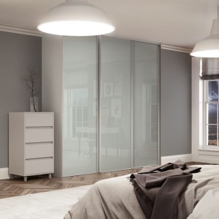 Spacepro Heritage 3 x Silver Frame Arctic White Sliding Doors H2260 x W2692