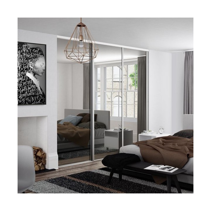 Spacepro Heritage 3 x White Frame Mirror Sliding Doors H2260 x W2692