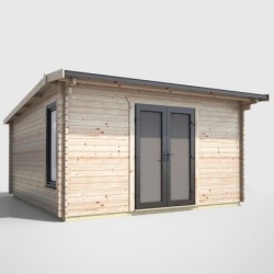 14 x 14 Power Apex Log Cabin Centre Doors