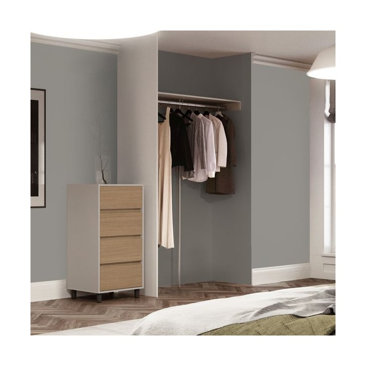 Spacepro Standard Storage with Shelf and Hanger Bar White 2400 x 500 x 90mm