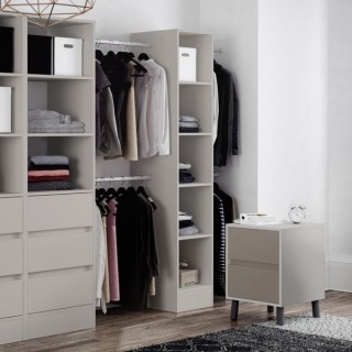 Spacepro 600mm Tower Unit with Hanger Bar Dove Grey 2100 x 600 x 20mm