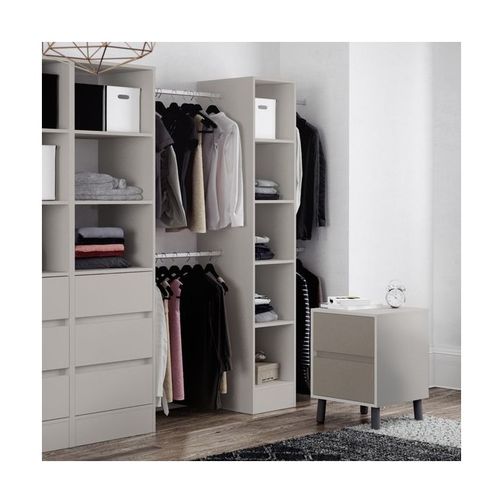 Spacepro 600mm Tower Unit with Hanger Bar Dove Grey 2100 x 600 x 20mm