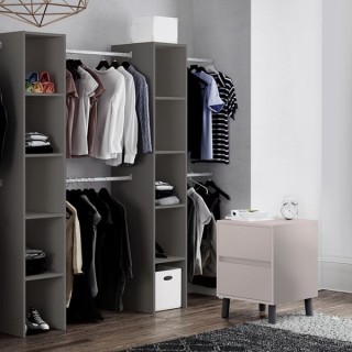 Spacepro 600mm Tower Unit with Hanger Bar Silver 2100 x 600 x 20mm