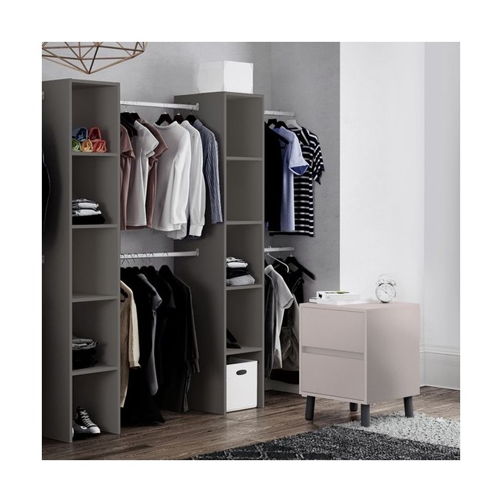 Spacepro 600mm Tower Unit with Hanger Bar Silver 2100 x 600 x 20mm