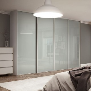 Spacepro Heritage 4 x White Frame Arctic White Sliding Doors H2260 x W2390