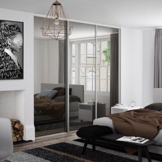 Spacepro Heritage 3 x Silver Frame Mirror Sliding Doors H2260 x W1780