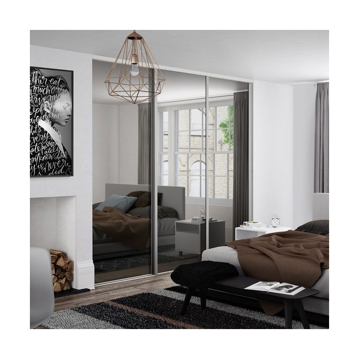 Spacepro Heritage 3 x Silver Frame Mirror Sliding Doors H2260 x W1780