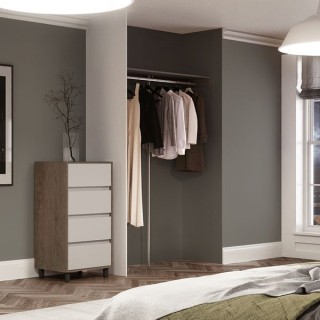 Spacepro Standard Storage with Shelf and Hanger Bar Silver 2400 x 500 x 90mm